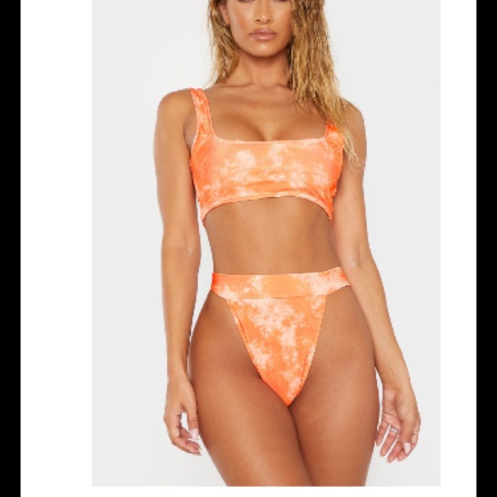 Tie die bathing suit top